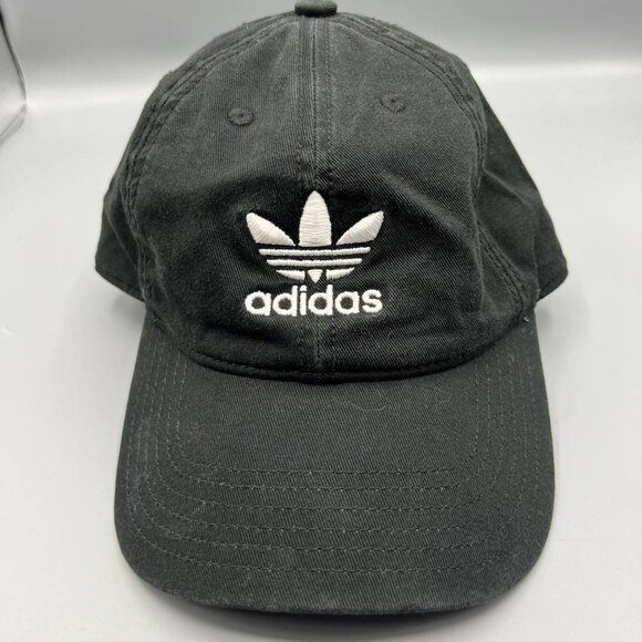 Adidas Hat‎ Men Black Gray Embroidered Logo Strap Back Cap - Picture 1 of 8